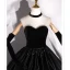 Vintage / Retro Black Satin Suede Prom Dresses 2022 Ball Gown Strapless Sleeveless Backless Floor-Length / Long Formal Dresses