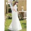 Elegant White Sequins Lace Flower Beach Wedding Dresses 2022 A-Line / Princess High Neck Short Sleeve Backless Floor-Length / Long Wedding