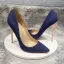 Chic / Beautiful Navy Blue Street Wear Denim Pumps 2021 12 cm Stiletto Heels Pointed Toe Pumps High Heels