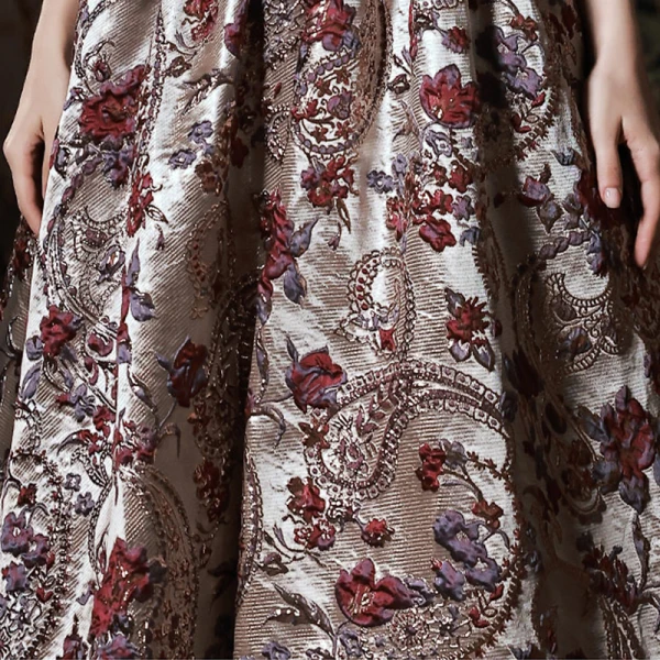Vintage / Retro Burgundy Lace Flower Prom Dresses 2022 A-Line / Princess Off-The-Shoulder Short Sleeve Backless Floor-Length / Long Formal Dresses