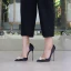 Charming Black Evening Party Rhinestone Pearl Butterfly Satin Womens Shoes 2021 12 cm Stiletto Heels Pointed Toe Womens Shoes High Heels