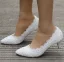 Chic / Beautiful White Pearl Lace Flower Wedding Shoes 2022 5 cm Stiletto Heels Pointed Toe Wedding Pumps High Heels
