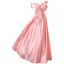 Schön Pink Satin Ballkleider 2021 A Linie One-Shoulder Schleife Ärmellos Rückenfreies Lange Festliche Kleider