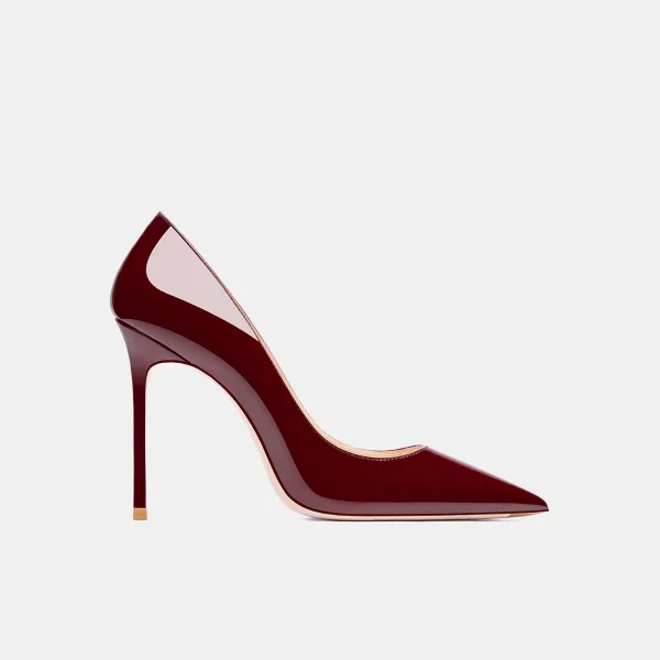Chic / Beautiful Pearl Pink Street Wear Leather Pumps 2021 Patent Leather 10 cm Stiletto Heels Pointed Toe High Heels Pumps