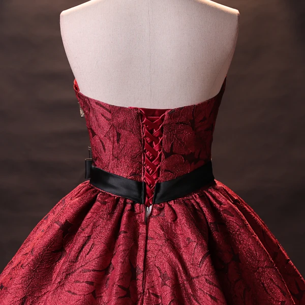 red and black elegant dresses Black Round Neck Long Prom Dress, Black Evening Dress US 4 / Black main image 0