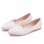 Élégant Blanche Plate Chaussure De Mariée 2020 En Dentelle Fleur À Bout Pointu Mariage Talons