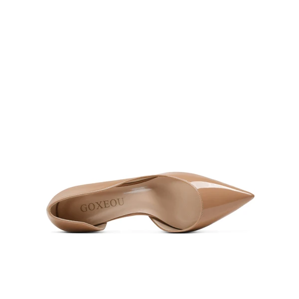 Modest / Simple Office OL Brown Womens Shoes 2020 Patent Leather 10 cm Stiletto Heels Pointed Toe Heels