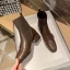 Fashion Black Street Wear Knitting Ankle Womens Boots 2020 4 cm Thick Heels Low Heel Square Toe Boots
