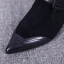 Simple Noire Désinvolte Bottines Bottes Femme 2020 Cuir 3 cm Talons Aiguilles Talon Bas À Bout Pointu Bottes