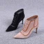 Schlicht Schwarz Freizeit Ankle Boots Wildleder Stiefel Damen 2020 8 cm Stilettos Spitzschuh Stiefel