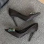 Chic / Belle Noire Promo Satin Escarpins 2020 Faux Diamant 10 cm Talons Aiguilles À Bout Pointu Escarpins