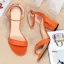 Sexy Noire Vêtement de rue Daim Sandales Femme 2020 Bride Cheville 8 cm Talons Épais À Bout Pointu Sandales
