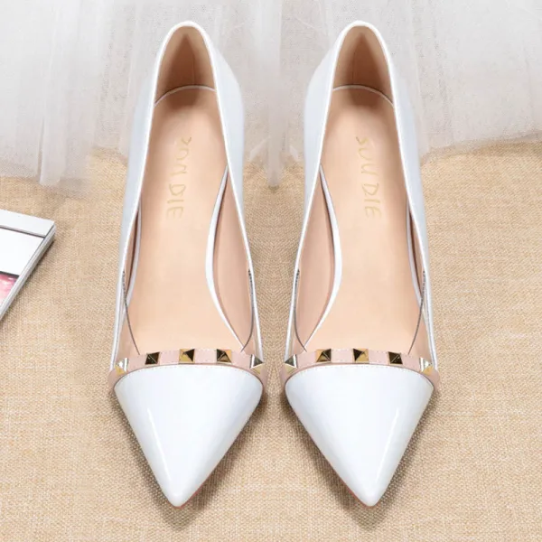 Mote Svart Aften Klinke Pumps 2020 Patent Lær 11 cm Stiletthæler Spisse Pumps