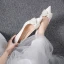 Chic Ivoire Perle Noeud Chaussure De Mariée 2020 8 cm Talons Aiguilles À Bout Pointu Mariage Escarpins