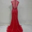Scintillantes Gris Robe De Soirée 2018 Trompette / Sirène Fait main Perlage Cristal Perle Faux Diamant Paillettes Encolure Dégagée Sans Manches Train De Balayage Robe De Ceremonie
