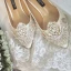 Fabuleux Ivoire Perle Faux Diamant Chaussure De Mariée 2020 Cuir 9 cm Talons Aiguilles À Bout Pointu Mariage Escarpins