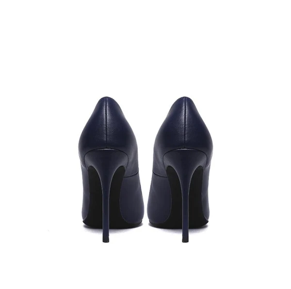 Edles Marineblau Strassenmode Pumps 2020 10 cm Stilettos Spitzschuh Pumps
