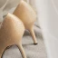Glitter Charmant Goud Bruidsschoenen 2020 Leer Glans Pailletten Parel Rhinestone 6 cm Naaldhakken / Stiletto Spitse Neus Huwelijk Pumps