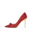 Scintillantes Rouge Soirée Glitter Paillettes Escarpins 2020 Noeud 10 cm Talons Aiguilles À Bout Pointu Escarpins