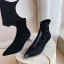 Fashion Black Street Wear Leather Womens Boots 2020 Ankle 5 cm Stiletto Heels Pointed Toe Boots