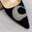 Sexy Black Evening Party Rhinestone Pumps 2020 Leather 9 cm Stiletto Heels Pointed Toe Pumps