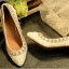 Élégant Ivoire Perle Faux Diamant Chaussure De Mariée 2020 Cuir 6 cm Talons Aiguilles À Bout Pointu Mariage Escarpins