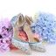 Sexy Silver Evening Party Rhinestone Womens Sandals 2020 Ankle Strap 10 cm Stiletto Heels Pointed Toe Sandals