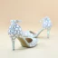 Sexy Multi-Couleurs Faux Diamant Soirée Sandales Femme 2020 Bride Cheville 8 cm Talons Aiguilles À Bout Pointu Sandales