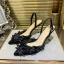 Chic / Belle Noire Promo Noeud Slingbacks Sandales Femme 2021 7 cm Talons Aiguilles À Bout Pointu Sandales Talons Hauts