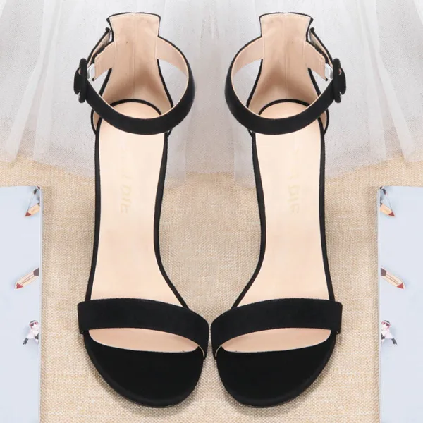 Schlicht Rot Abend Wildleder Sandalen Damen 2020 Knöchelriemen 10 cm Stilettos Peeptoes Sandaletten