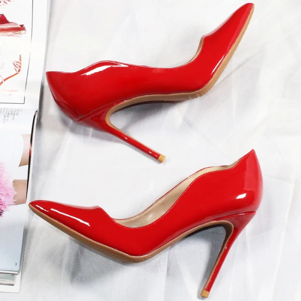 Mooie / Prachtige Nude Straatkleding Pumps 2020 Lakleer 10 cm Naaldhakken / Stiletto Spitse Neus Pumps