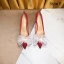 Chic / Beautiful Ivory Satin Wedding Shoes 2020 Pearl 8 cm Stiletto Heels Pointed Toe Wedding Pumps