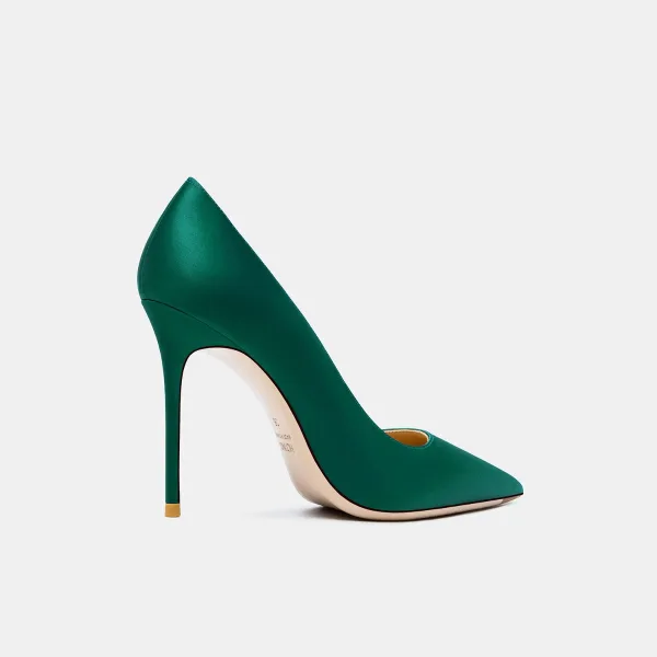 Modest / Simple Green Office OL Pumps 2021 Leather 10 cm Stiletto Heels Pointed Toe Pumps
