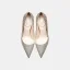 Glittrande Champagne Guld Glittriga / Glitter Paljetter Afton Pumps 2021 Läder 10 cm Stilettklackar Spetsiga Pumps