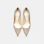 Charmant Doré Paillettes Mariage Escarpins 2021 Cuir 10 cm Talons Aiguilles À Bout Pointu Escarpins