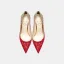 Sparkly Chic / Beautiful Gold Red Sequins Wedding Shoes 2021 Leather 10 cm Stiletto Heels Pointed Toe Wedding Pumps