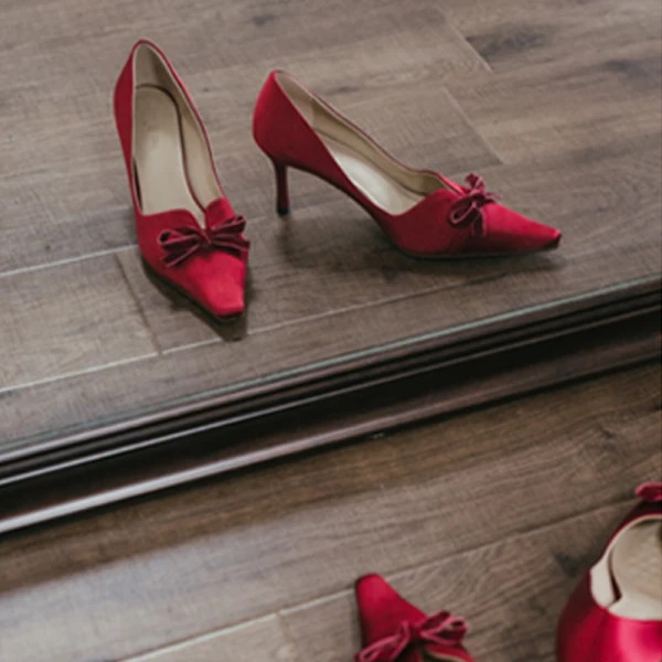 Vintage / Retro Black Prom Suede Pumps 2021 Bow Leather 7 cm Stiletto Heels Pointed Toe Pumps