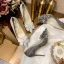 Charming Silver Rhinestone Bow Wedding Shoes 2021 Leather 10 cm Stiletto Heels Pointed Toe Wedding Pumps