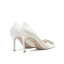 Edles Satin Ivory / Creme Strass Brautschuhe 2021 8 cm Stilettos Spitzschuh Hochzeit Pumps