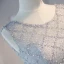 Chic / Beautiful Grey Summer Homecoming Graduation Dresses 2018 A-Line / Princess Beading Pearl Sash Scoop Neck Backless Sleeveless Short Formal Dresses
