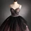 Elegant Black Red Prom Dresses 2021 Ball Gown Spaghetti Straps Beading Pearl Sequins Lace Flower Sleeveless Backless Floor-Length / Long Formal Dresses