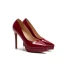 Chic / Beautiful Burgundy Cocktail Party Leather Pumps 2021 Patent Leather Waterproof 10 cm Stiletto Heels Pointed Toe Pumps