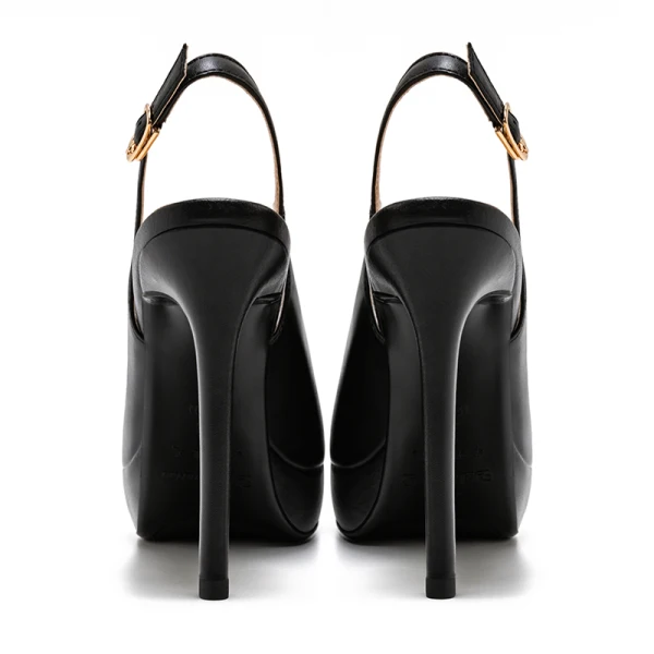 Sexy Rosa Cocktail Slingpumps Sandalen Damen 2021 Wasserdichte Leder 10 cm Stilettos Spitzschuh Sandaletten