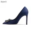 Sexy Red Evening Party Rhinestone Pumps 2021 Leather 10 cm Stiletto Heels Pointed Toe Pumps