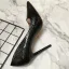 Schöne Schwarz Strassenmode Schlangenhautmuster Pumps 2021 10 cm Stilettos Spitzschuh Pumps