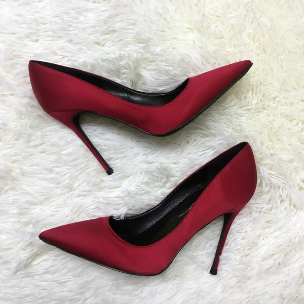 Elegant Champagne Gold Prom Satin Pumps 2021 10 cm Stiletto Heels Pointed Toe High Heels Pumps