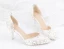 Charmant Ivory / Creme Perle Strass Brautschuhe 2021 Knöchelriemen 8 cm Stilettos Spitzschuh Hochzeit High Heels