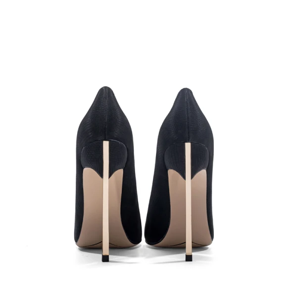 Simple Noire Bureau OL Escarpins 2021 10 cm Talons Aiguilles Talons Hauts À Bout Pointu Escarpins