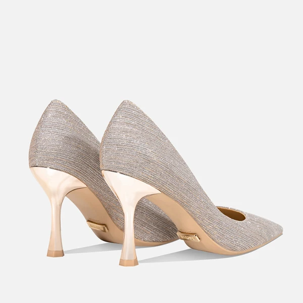 Charming Champagne Glitter Sequins Evening Party Pumps 2021 Leather 8 cm Stiletto Heels High Heels Pointed Toe Pumps
