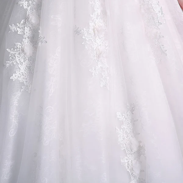 Chic / Beautiful White Wedding Dresses 2018 Ball Gown Lace Flower Rhinestone Organza Off-The-Shoulder Backless Sleeveless Cathedral Train Wedding
